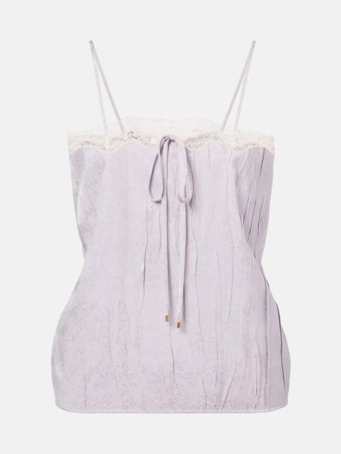 Chloé Lace-trimmed silk top
