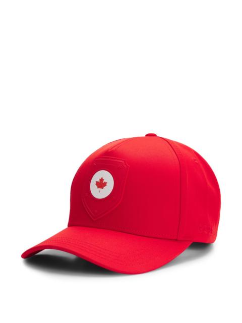 BOSS LOGO CAP IN LUSTROUS TWILL WITH COUNTRY-FLAG BADGE