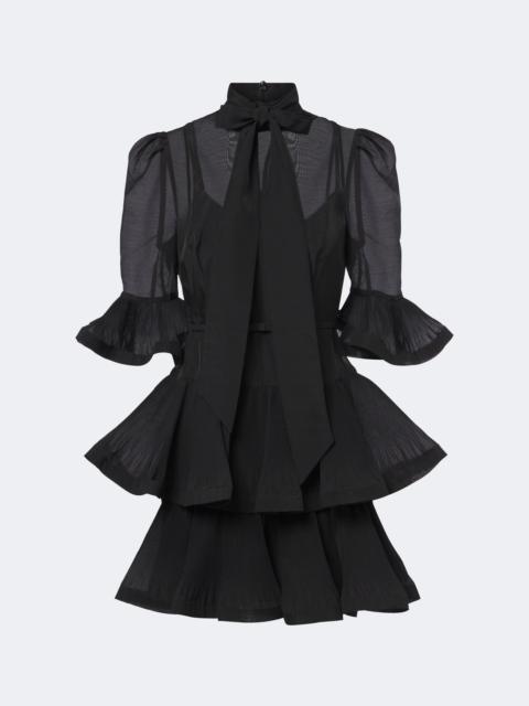 Zimmermann Pleated tie-neck minidress