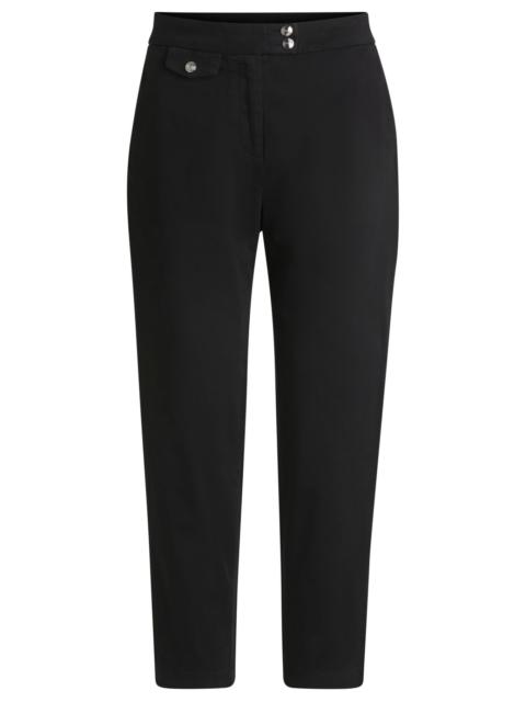 BOSS CASUAL CHINOS IN STRETCH-COTTON SATIN