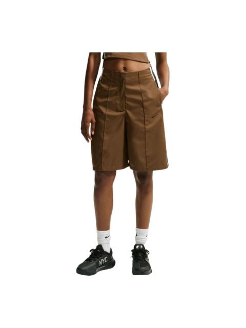 Nike (WMNS) Nike x Naomi Osaka Loose Mid-Rise Shorts 'Mosswood Brown Black White' IO5811-235