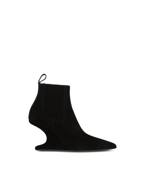 Rick Owens sculptural-wedge suede boots