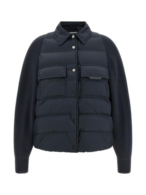 Brunello Cucinelli 'Shiny Flap Detail' Down Jacket
