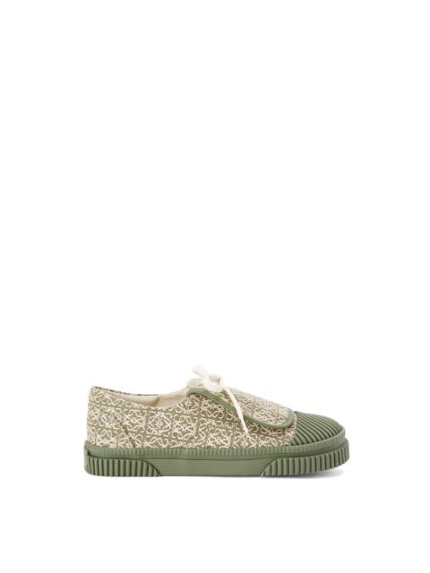 Loewe Anagram flap sneaker in jacquard and calfskin