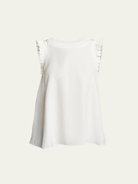 Cinq à Sept Tous Les Jours Lenore Crewneck Sleeveless Silk Top