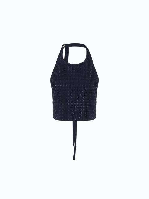 PINKO FULLY RHINESTONED OPEN-BACK TOP