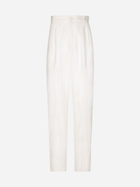 Tailored linen and silk pants