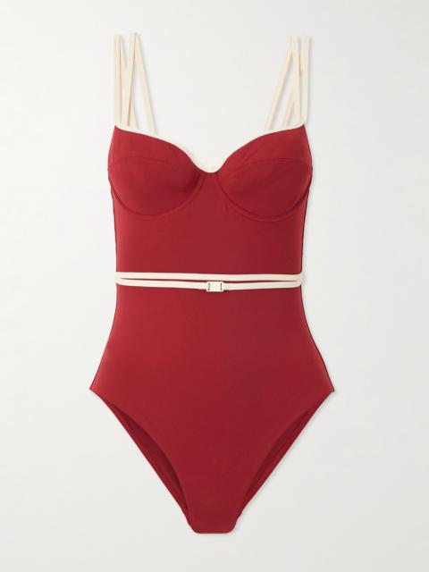 ERES Reinette Gia Belted Two-tone Swimsuit