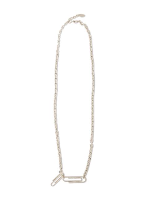 Off-White Texture Paperclip Necklace Silver No Col