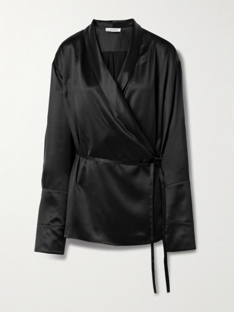 The Row Eivie Silk Wrap Blouse