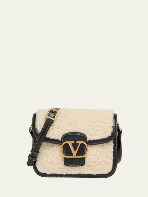 Valentino 9 to 5 Small Shearling and Leather Shoulder Bag
