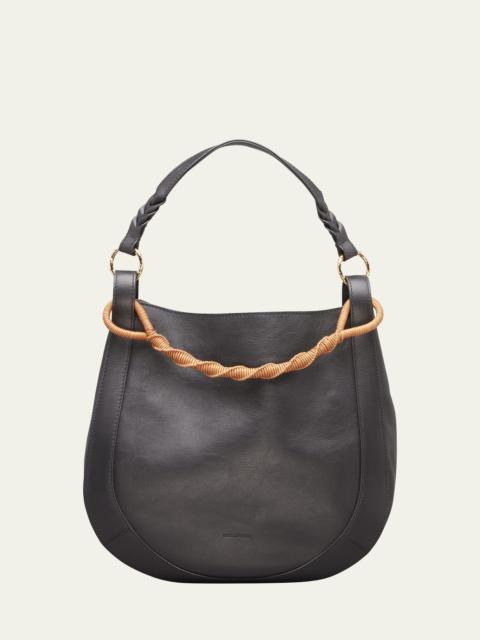 Georgia Calf Leather Hobo Bag