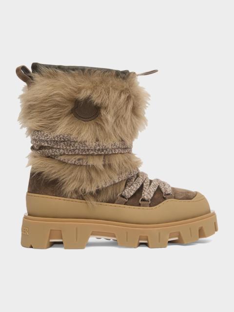Moncler Peak Apres Shearling and Suede Boots