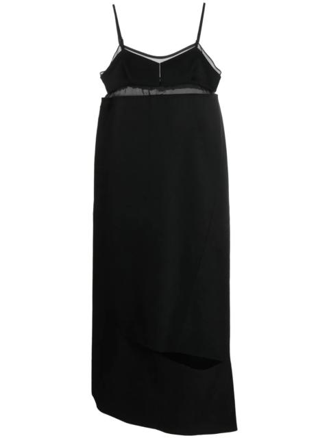 sacai asymmetric cut-out midi dress