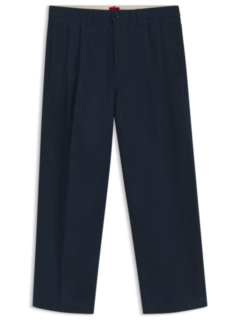 HUGO RELAXED-FIT JEANS IN DARK-BLUE SOFT COTTON