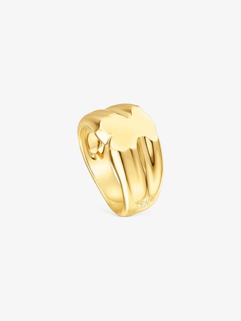 TOUS 10 mm bear Signet ring with 18K gold vermeil Sweet Dolls