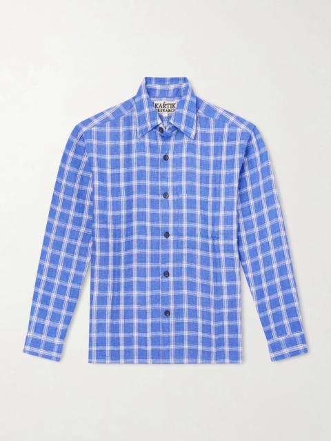 KARTIK RESEARCH Pataudi Checked Linen Shirt