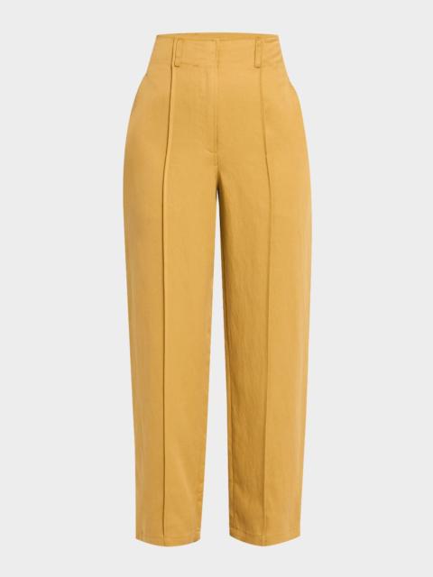 ULLA JOHNSON Lielle High-Rise Tapered Pintuck Pants