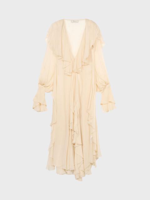 Blumarine LONG CREPON DRESS WITH SAILOR COLLAR
