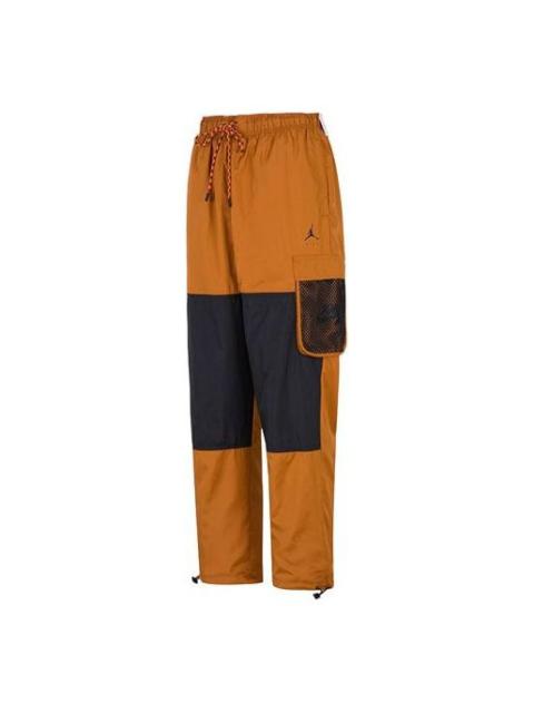 Men's Air Jordan SS22 Contrast Color Stitching Woven Sports Pants/Trousers/Joggers Green Copper DJ02