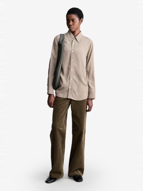 A.P.C. KAYLA SHIRT - FLOWING BROWN STRIPED SHIRT