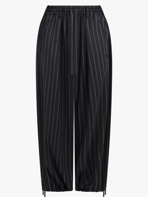 Y-3 PINSTRIPE CROPPED WIDE-LEG TROUSER | BLACK