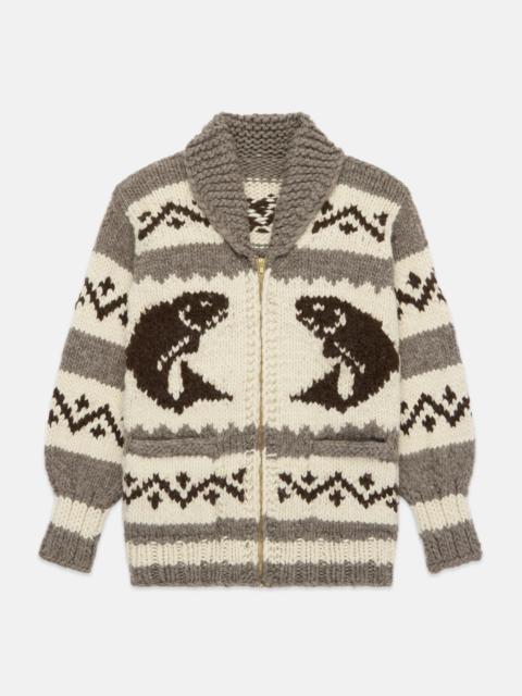 J. PRESS MADE IN CANADA HANDKNIT COWICHAN SWEATER