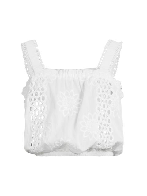 RAMY BROOK Women's Misha Embroidered Cotton Crop Top - White Floral