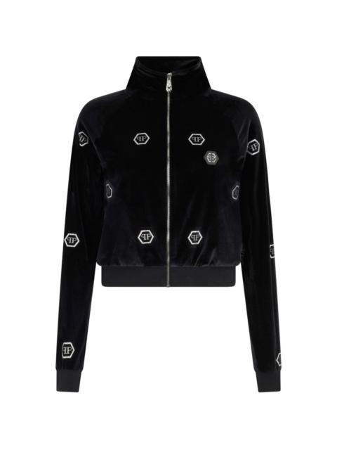PHILIPP PLEIN embellished zip-up sweatshirt