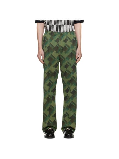 NEEDLES Green Jacquard Track Pants