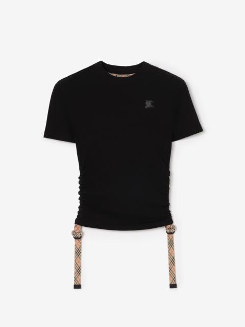 Burberry Check Trim Stretch Modal Cashmere T-shirt