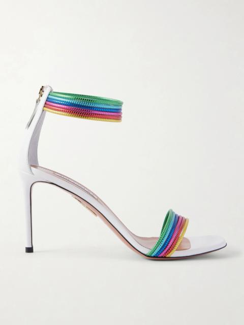 AQUAZZURA Sway 85 Metallic Sandals