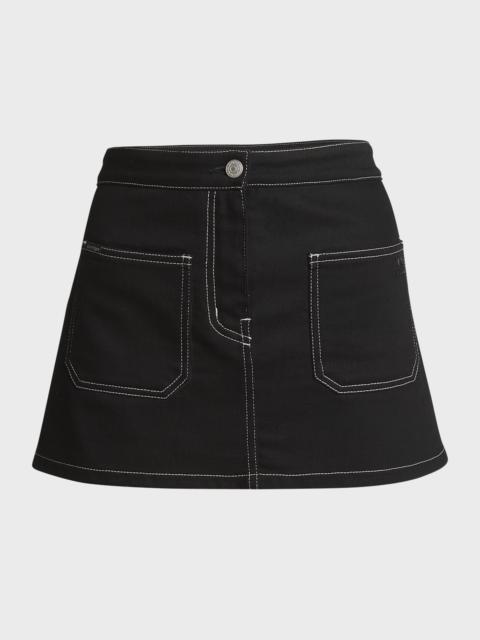 2-Pocket Denim Mini Skirt
