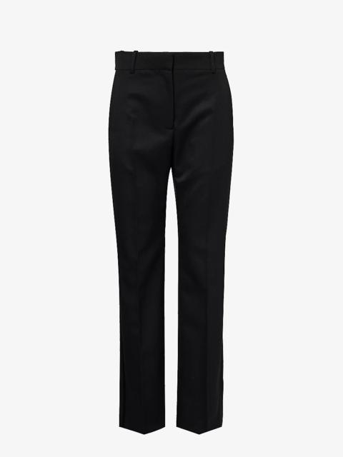 Givenchy Pressed-crease wide-leg wool-blend trousers
