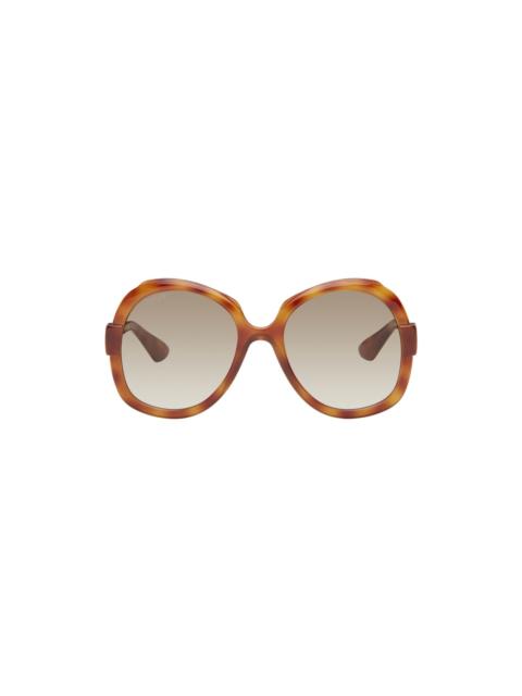GUCCI Orange Oversize Round Sunglasses
