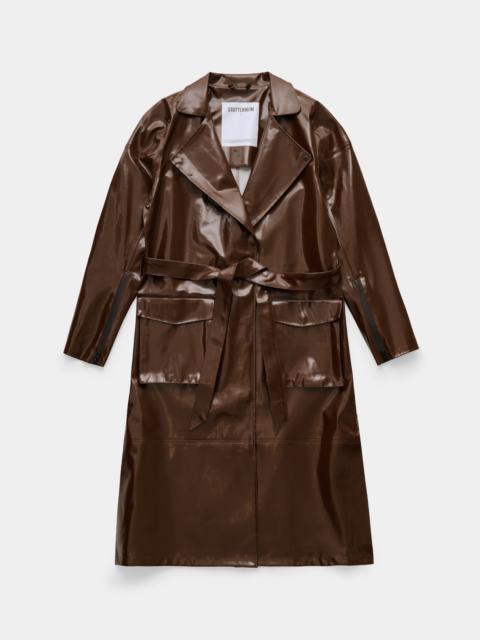 Stutterheim Kista Opal Trench Coat Dark Brown