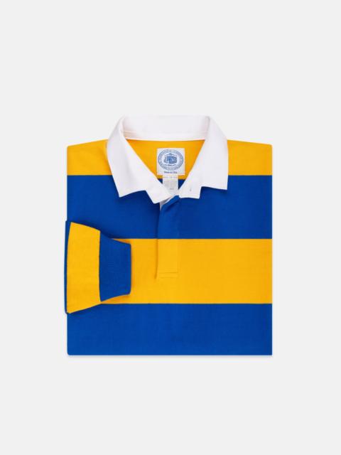 J. PRESS MADE-IN-USA ROYAL & GOLD GUARD STRIPE COTTON RUGBY