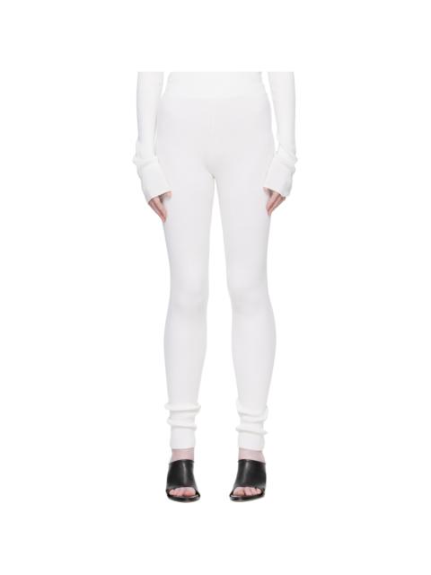 RIER Off-White Fine Rib Silk Longjohn Leggings