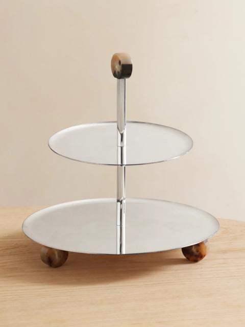 Brunello Cucinelli Stainless Steel And Horn Serving Stand