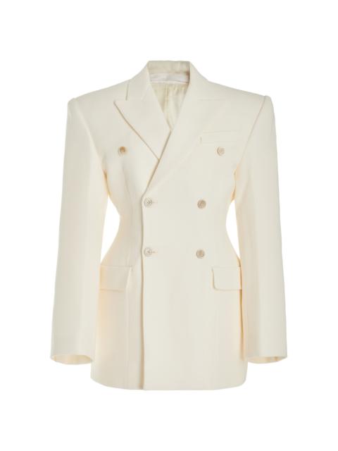 WARDROBE.NYC Contour Double-Breasted Wool Blazer off-white