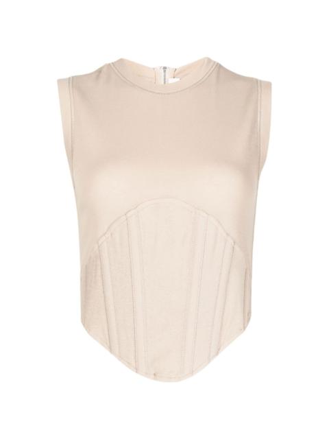 fine-ribbed corset tank top