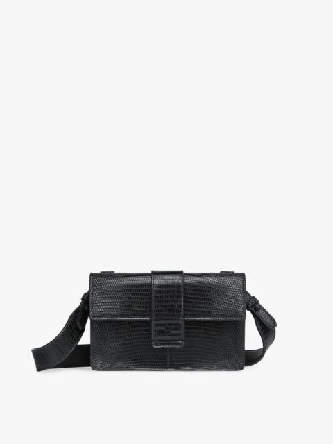 FENDI Black lizard leather bag