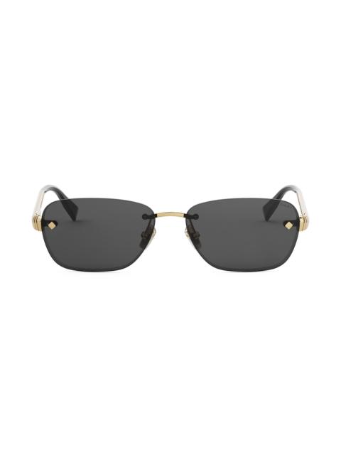 BVLGARI Women's Tubogas 55MM Rectangular Sunglasses - Gold Black