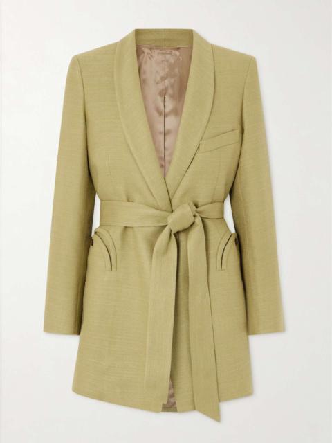 BLAZÉ MILANO Belted linen and silk-blend blazer