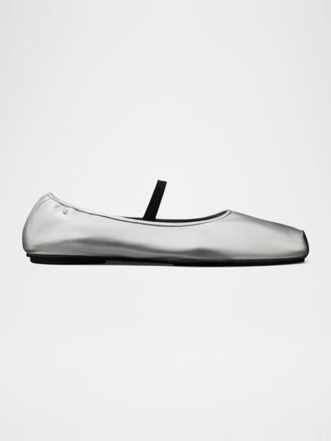 TORY BURCH Runway Metallic Leather Ballerina Flats