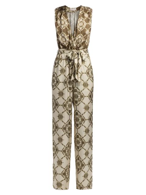 RAMY BROOK Women's Noelia Printed Sleeveless Jumpsuit - Olive Tile Print