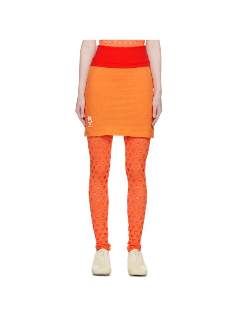MAISIE WILEN Orange & Red Pop Miniskirt