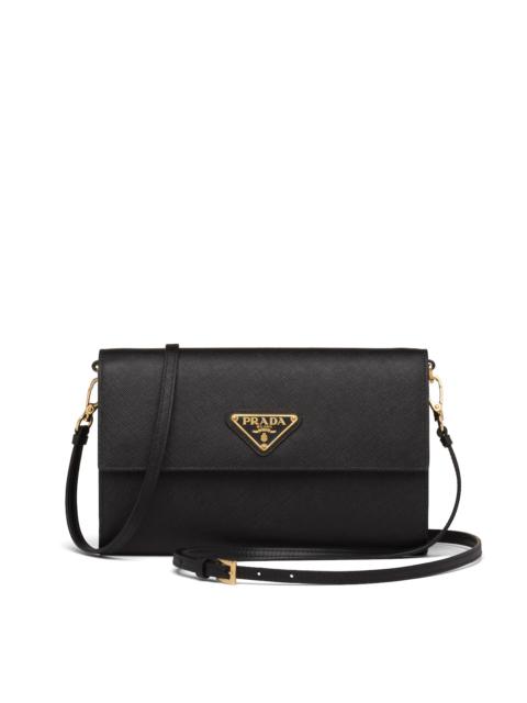 Prada Saffiano and leather wallet with shoulder strap