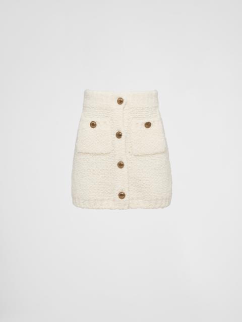 Bouclé mohair miniskirt