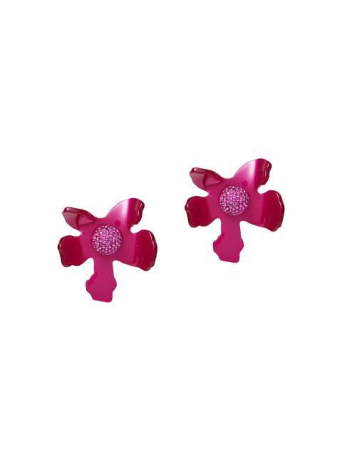 LELE SADOUGHI Women's Lily 14K Gold-Plated, Acetate & Crystal Button Earrings - Raspberry